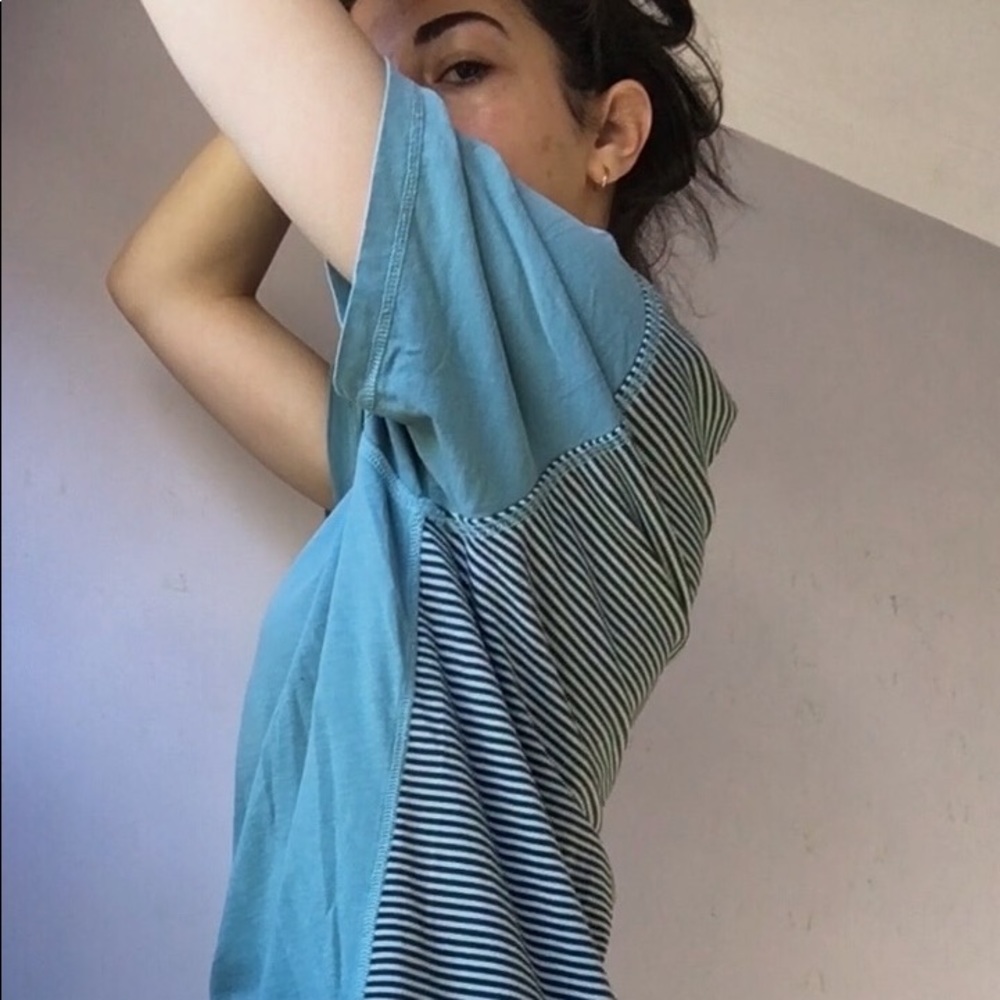 Cozy Oversized Tee with Striped Back